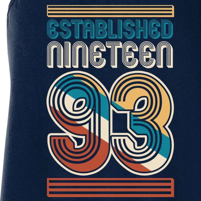 Retro Established Nineteen 93 1993 30th Birthday Women's Racerback Tank