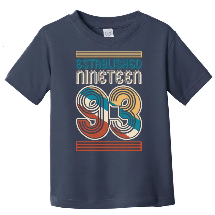 Retro Established Nineteen 93 1993 30th Birthday Toddler T-Shirt