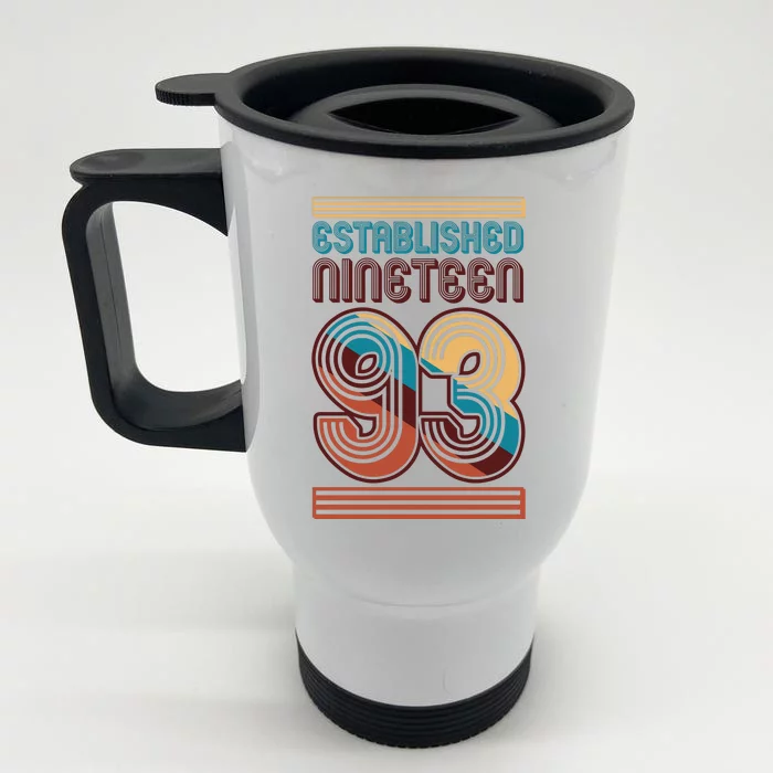 Retro Established Nineteen 93 1993 30th Birthday Front & Back Stainless Steel Travel Mug