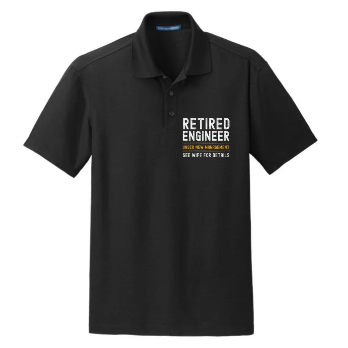 Retirement Engineer Novelty Gift Retired Engineer Dry Zone Grid Performance Polo