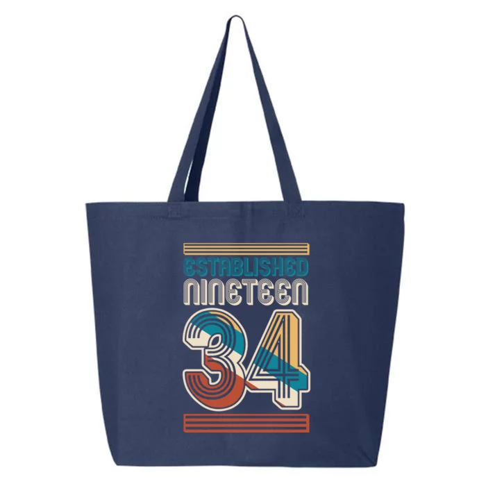 Retro Established Nineteen 34 1934 90th Birthday 25L Jumbo Tote