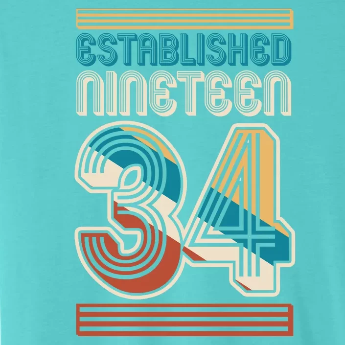 Retro Established Nineteen 34 1934 90th Birthday ChromaSoft Performance T-Shirt