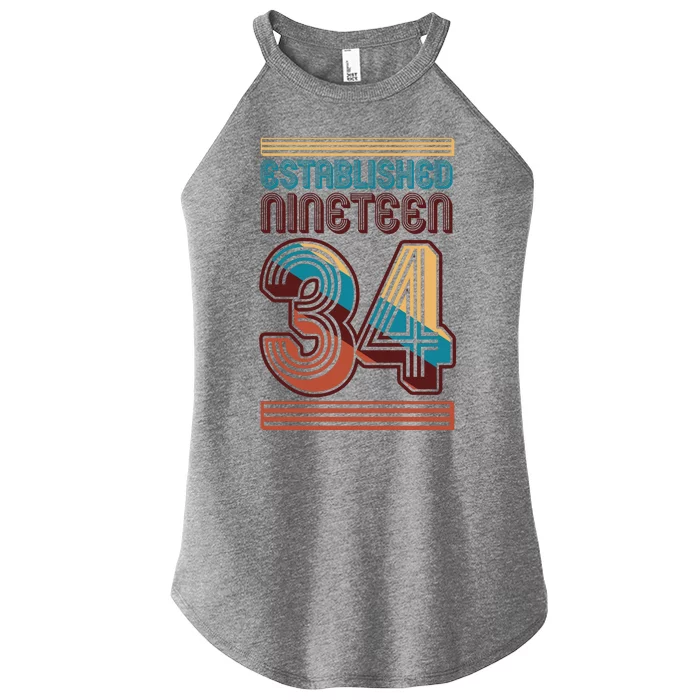 Retro Established Nineteen 34 1934 90th Birthday Women’s Perfect Tri Rocker Tank