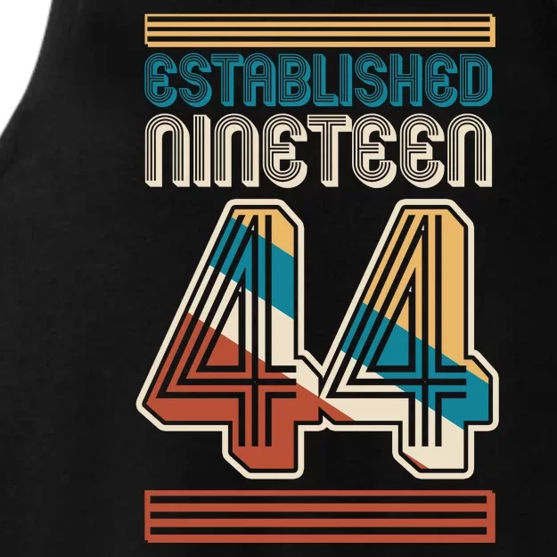 Retro Established Nineteen 44 1944 80th Birthday Ladies Tri-Blend Wicking Tank