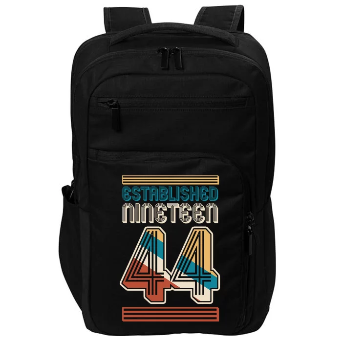 Retro Established Nineteen 44 1944 80th Birthday Impact Tech Backpack