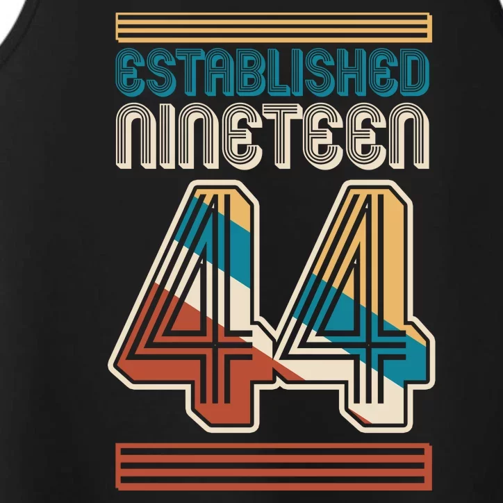 Retro Established Nineteen 44 1944 80th Birthday Performance Tank