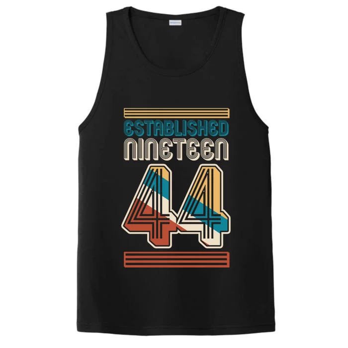 Retro Established Nineteen 44 1944 80th Birthday Performance Tank