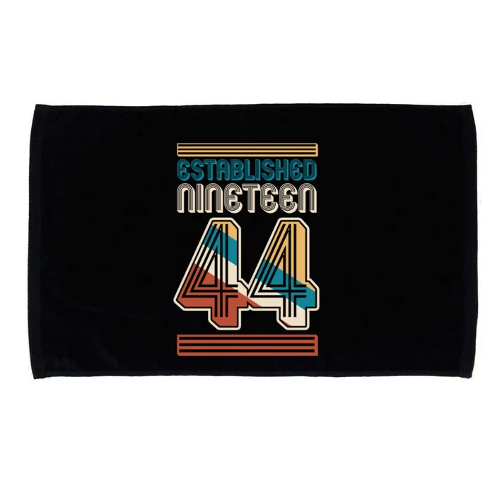 Retro Established Nineteen 44 1944 80th Birthday Microfiber Hand Towel