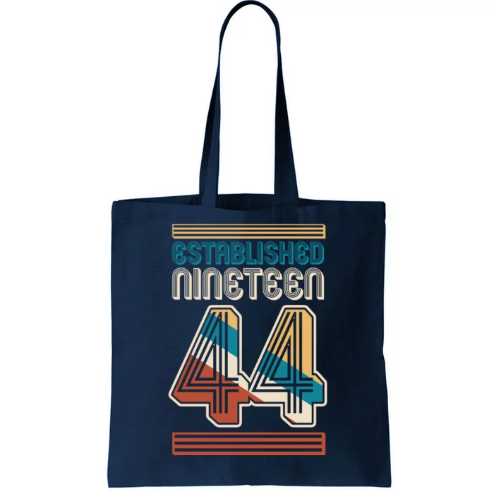 Retro Established Nineteen 44 1944 80th Birthday Tote Bag