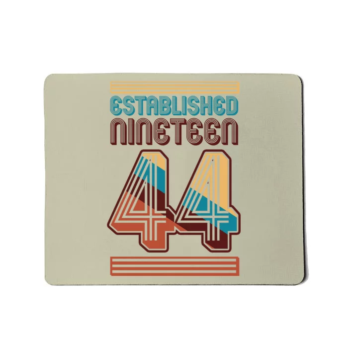 Retro Established Nineteen 44 1944 80th Birthday Mousepad