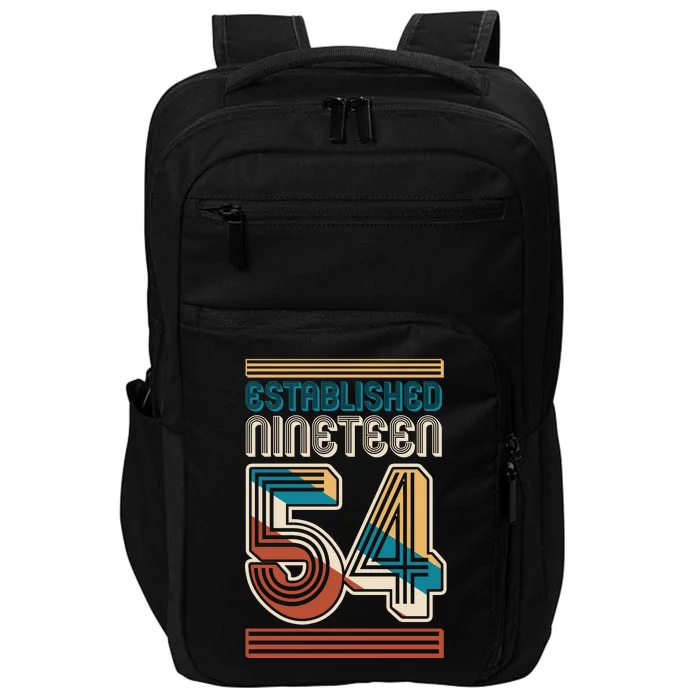 Retro Established Nineteen 54 1954 70th Birthday Impact Tech Backpack