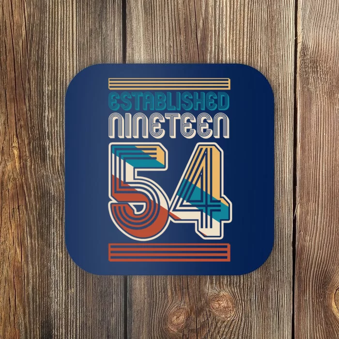 Retro Established Nineteen 54 1954 70th Birthday Coaster