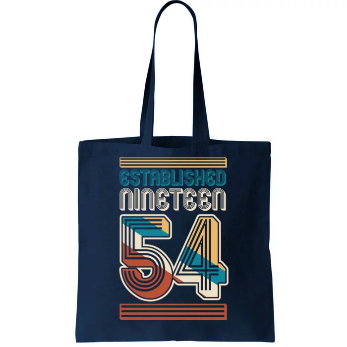 Retro Established Nineteen 54 1954 70th Birthday Tote Bag