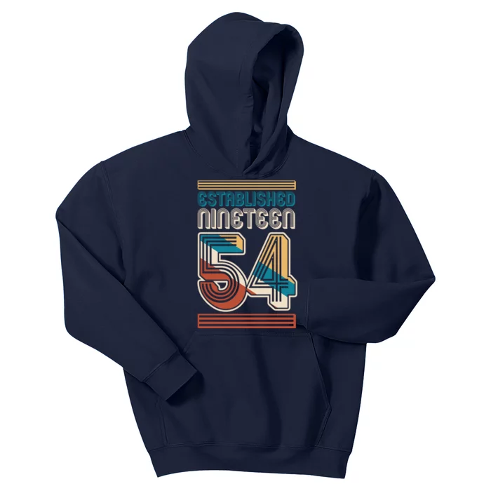 Retro Established Nineteen 54 1954 70th Birthday Kids Hoodie