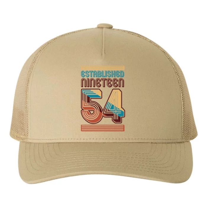 Retro Established Nineteen 54 1954 70th Birthday Yupoong Adult 5-Panel Trucker Hat