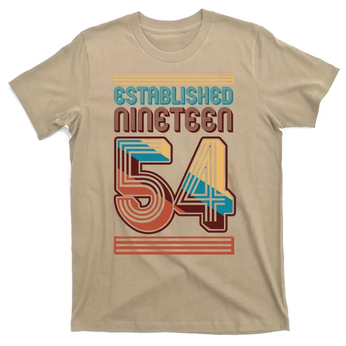 Retro Established Nineteen 54 1954 70th Birthday T-Shirt