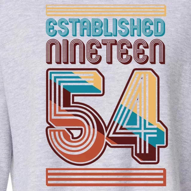 Retro Established Nineteen 54 1954 70th Birthday Cropped Pullover Crew