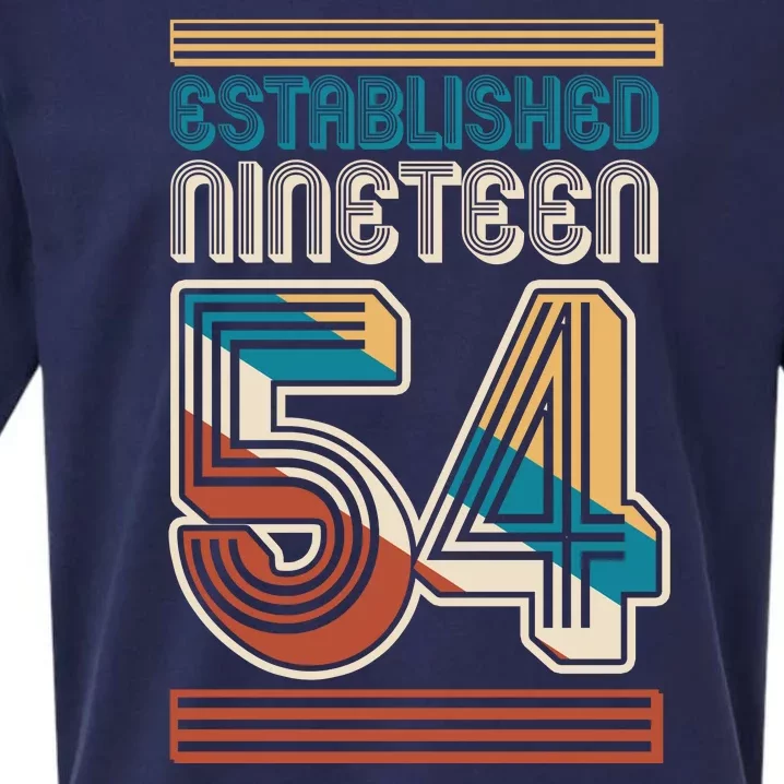 Retro Established Nineteen 54 1954 70th Birthday Sueded Cloud Jersey T-Shirt