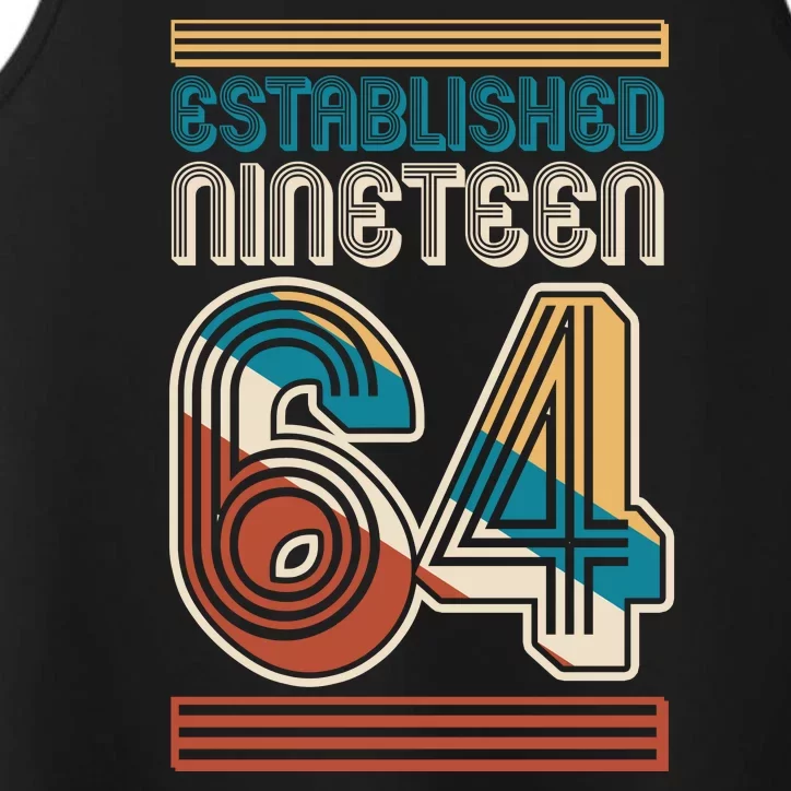 Retro Established Nineteen 64 1964 60th Birthday Performance Tank