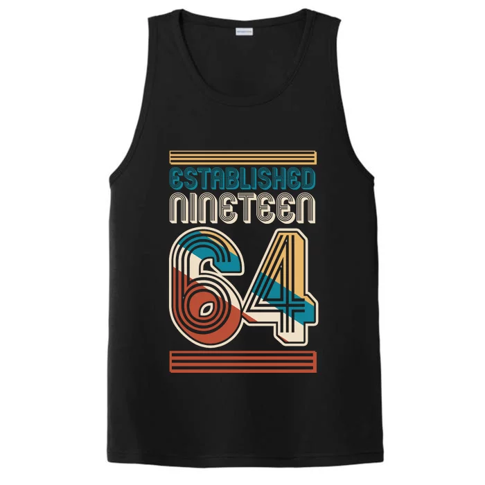 Retro Established Nineteen 64 1964 60th Birthday Performance Tank