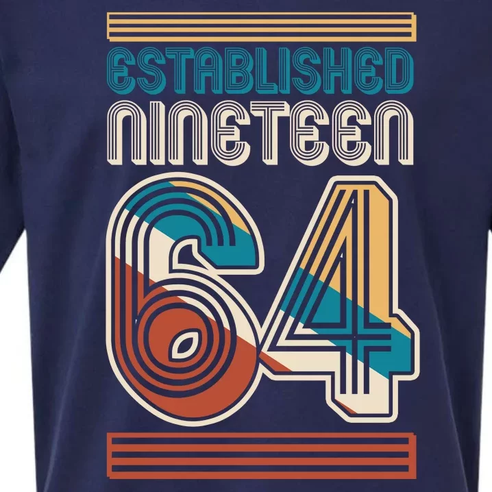 Retro Established Nineteen 64 1964 60th Birthday Sueded Cloud Jersey T-Shirt