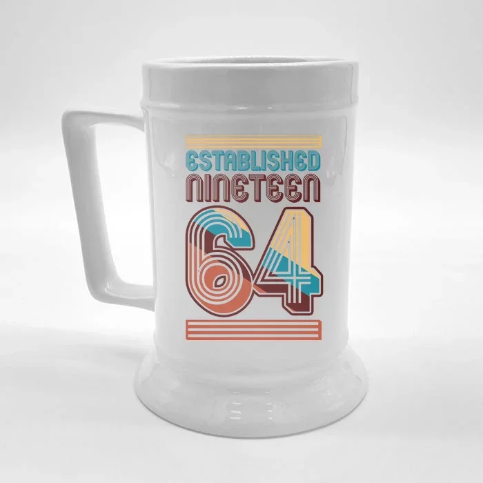 Retro Established Nineteen 64 1964 60th Birthday Front & Back Beer Stein