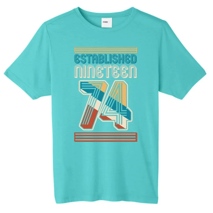 Retro Established Nineteen 74 1974 50th Birthday ChromaSoft Performance T-Shirt