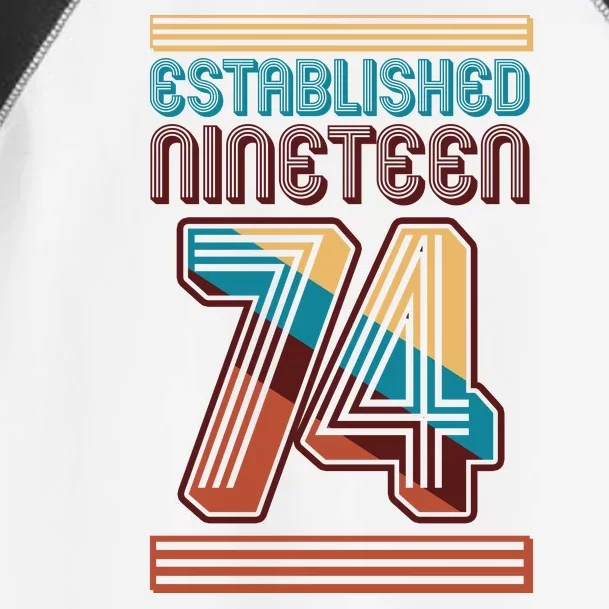 Retro Established Nineteen 74 1974 50th Birthday Toddler Fine Jersey T-Shirt