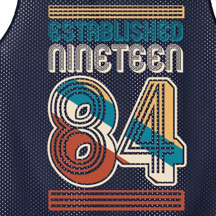 Retro Established Nineteen 84 1984 40th Birthday Mesh Reversible Basketball Jersey Tank