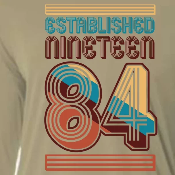 Retro Established Nineteen 84 1984 40th Birthday Cooling Performance Long Sleeve Crew