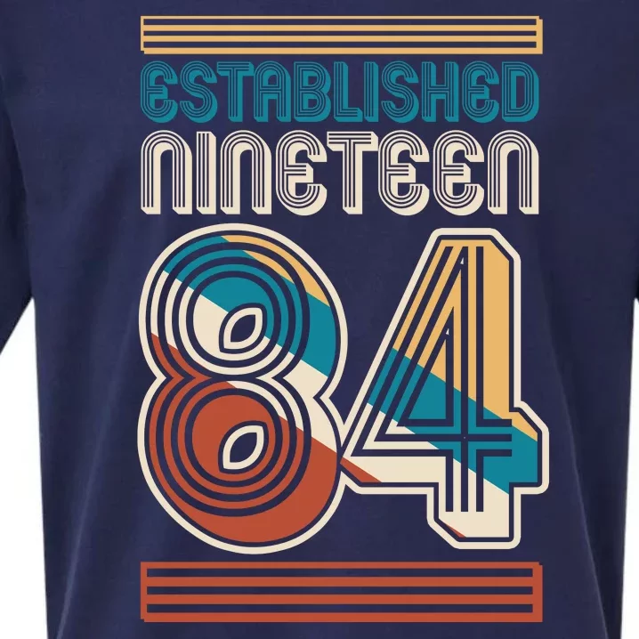 Retro Established Nineteen 84 1984 40th Birthday Sueded Cloud Jersey T-Shirt