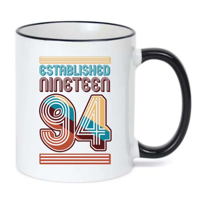 Retro Established Nineteen 94 1994 30th Birthday Black Color Changing Mug