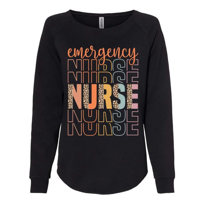 Retro Emergency Nurse Leopard Design Funny Nursing Vintage Gift Womens California Wash Sweatshirt