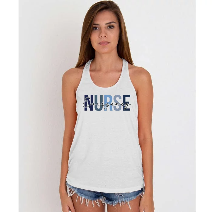 Retro Emergency Nurse Print For Nursing Student Women's Knotted Racerback Tank