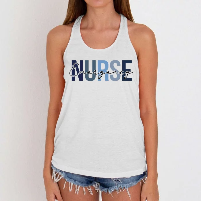 Retro Emergency Nurse Print For Nursing Student Women's Knotted Racerback Tank