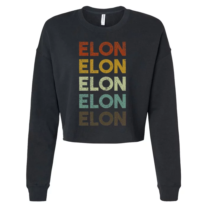 Retro Elon North Carolina Cropped Pullover Crew