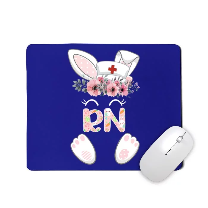 Rn Easter Nurse Floral Bunny Gift Mousepad