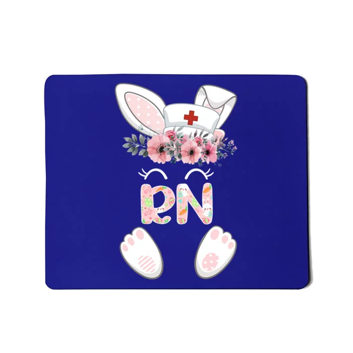 Rn Easter Nurse Floral Bunny Gift Mousepad