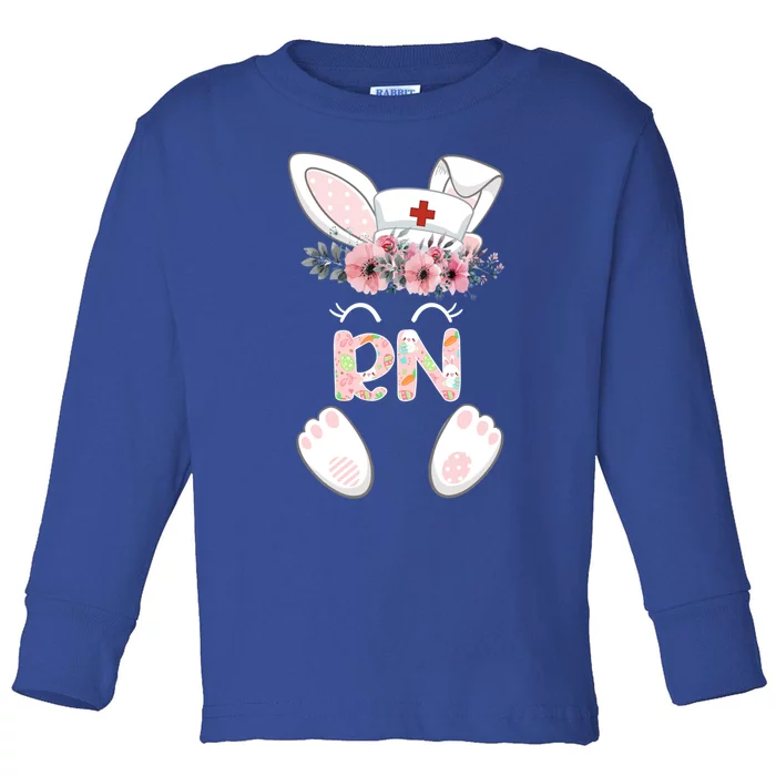 Rn Easter Nurse Floral Bunny Gift Toddler Long Sleeve Shirt