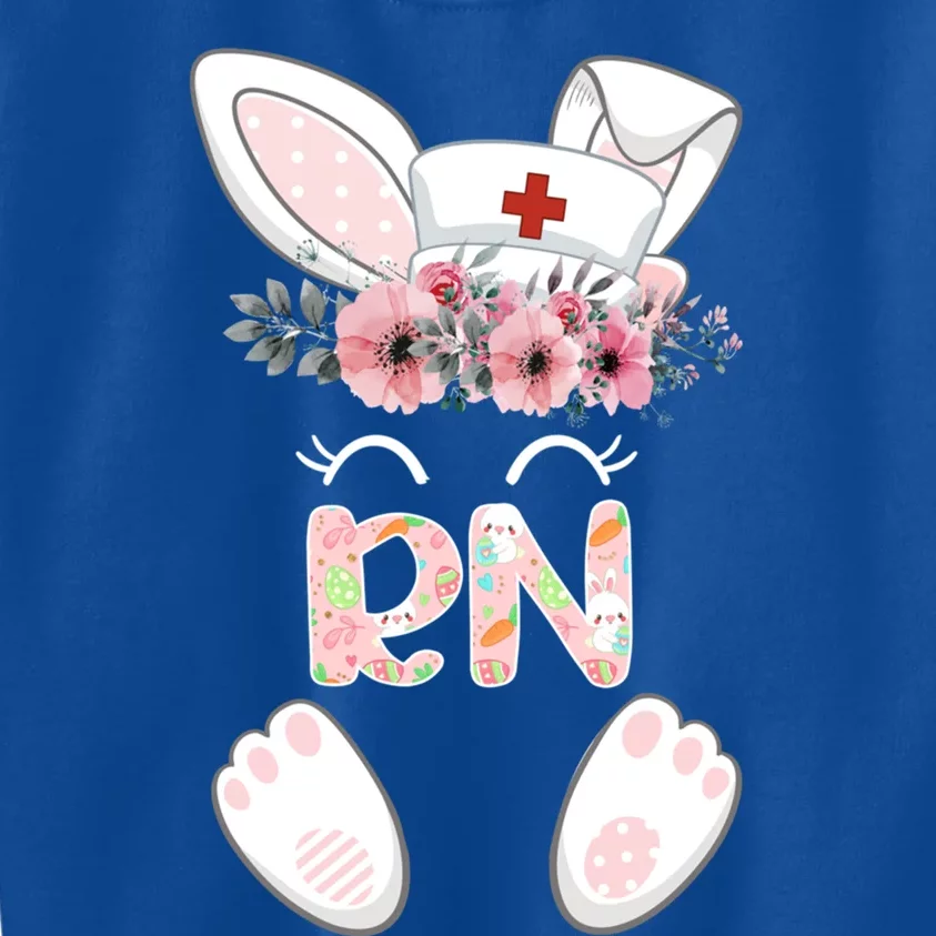 Rn Easter Nurse Floral Bunny Gift Kids Sweatshirt