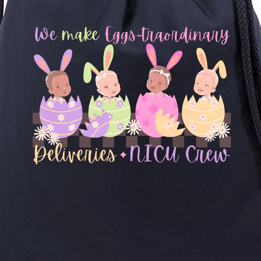 Retro Easter Nicu Crew Easter Day Drawstring Bag