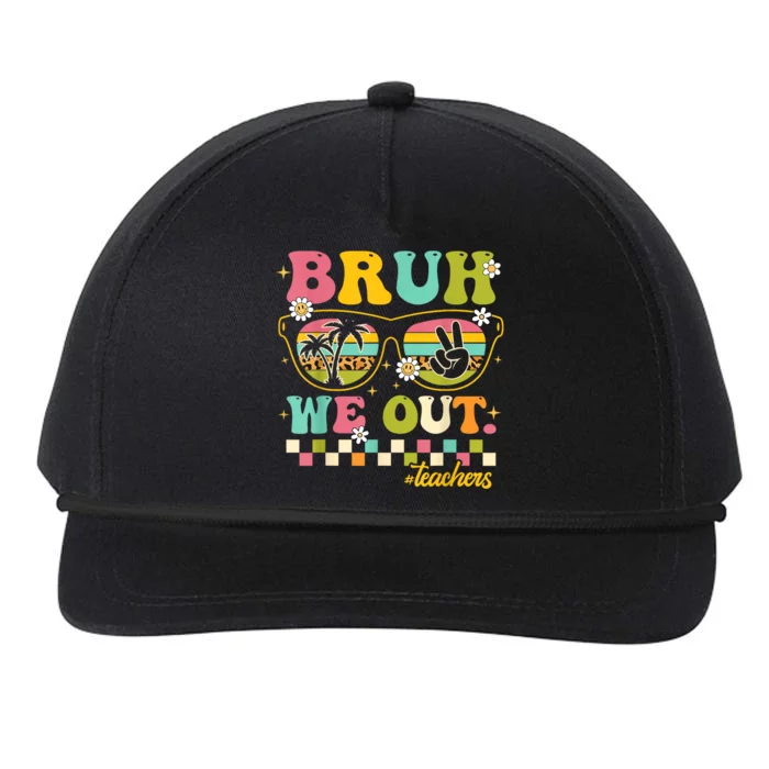 Retro End Of School Year Teacher Summer Bruh We Out Teachers Snapback Five-Panel Rope Hat