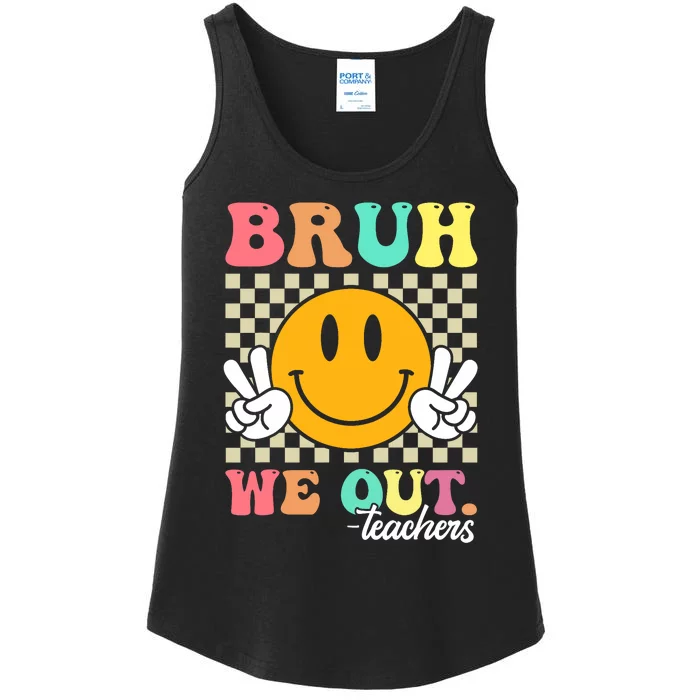 Retro End Of School Year Teacher Summer Bruh We Out Teachers Ladies Essential Tank