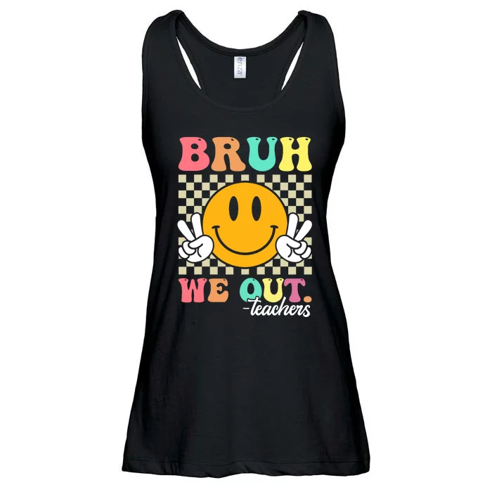 Retro End Of School Year Teacher Summer Bruh We Out Teachers Ladies Essential Flowy Tank