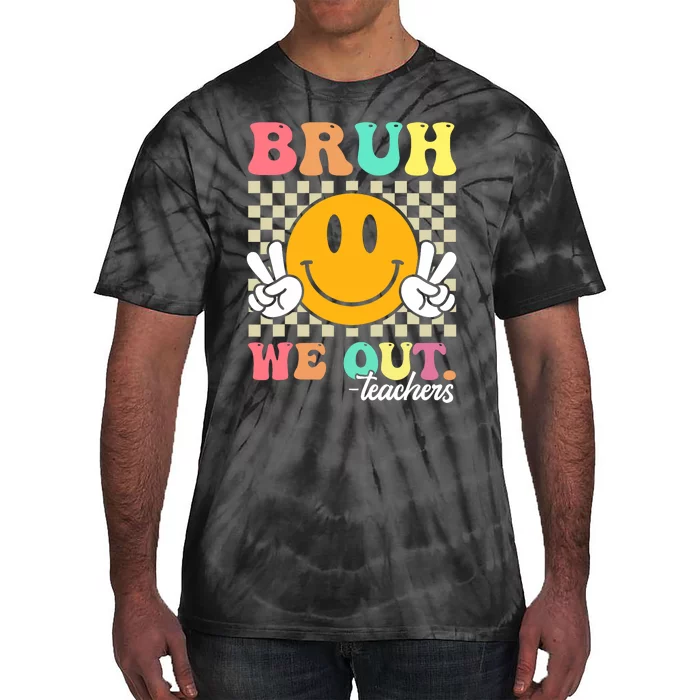 Retro End Of School Year Teacher Summer Bruh We Out Teachers Tie-Dye T-Shirt