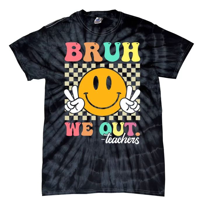 Retro End Of School Year Teacher Summer Bruh We Out Teachers Tie-Dye T-Shirt