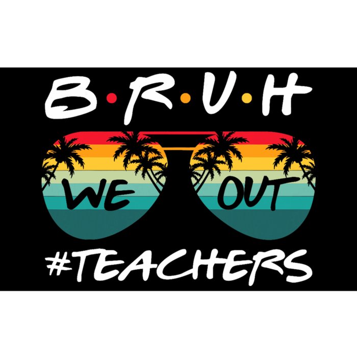 Retro End Of School Year Teacher Summer Bruh We Out Teachers Bumper Sticker