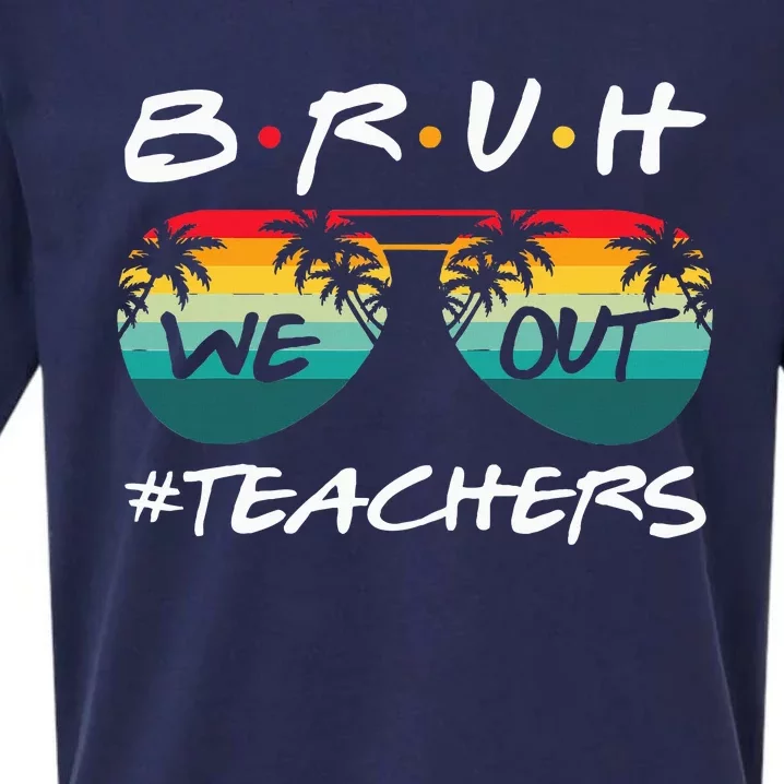 Retro End Of School Year Teacher Summer Bruh We Out Teachers Sueded Cloud Jersey T-Shirt