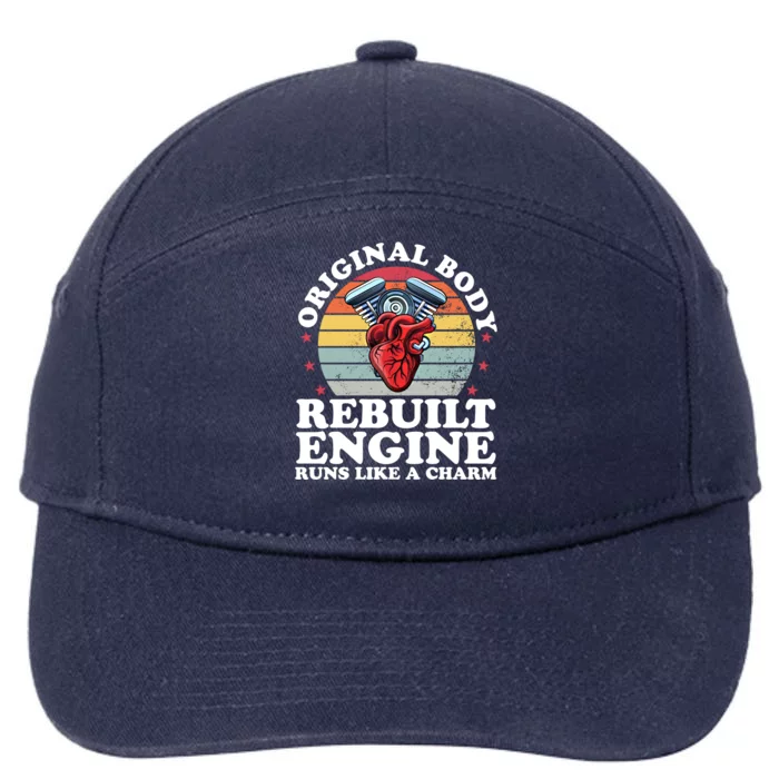 Rebuilt Engine Open Heart Surgery Recovery Survivor Gift 7-Panel Snapback Hat