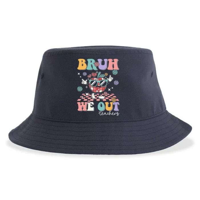 Retro End Of School Year Teacher Summer Bruh We Out Teachers Sustainable Bucket Hat